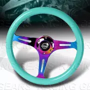 350MM NRG-ST-015MC-MF MINTY FRESH WOOD GRAIN NEO CHROME 2" DEEP STEERING WHEEL