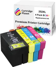 4 Pack (1BK,1C,1M,1Y) Compatible Ink for Epson 252XL for Epson Workforce WF-3620 WF-3640 WF-7610 WF-7620 WF-7710 WF-7720 WF-7725