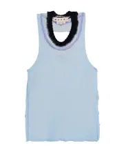 Light blue wool-cashmere top with cutout IT44 Blue