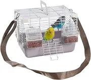 Parrot Cage, Lightweight Travel Carrier for Small Birds, Portable Pet Cage with Handle and Tray, for Cockatiels, Mynahs, Budgies, Pearl Munias, Vet Visits, Shows