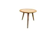 CR Rainbow Timber with Rattan Round Side Table