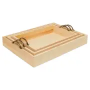 Unfinished Wood Nesting Trays with Handles, 3-set, for Crafts & Home Woodpeckers
