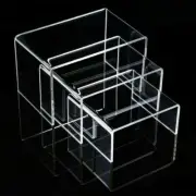 3 PCS Clear Acrylic Display Riser Stand Rack Set Toy Model Showcase Shelf 3 Size