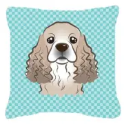 Carolines Treasures BB1154PW1414 Checkerboard Blue Cocker Spaniel Fabric Deco...