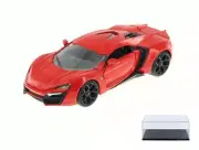 DIECAST CAR & DISPLAY CASE LYKAN HYPERSPORT GLOSSY RED JADA 97373 1/24 SCALE