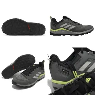 【adidas 愛迪達】戶外鞋 Terrex Tracerocker 2 GTX 男鞋 深灰 綠 防水 越野 登山鞋 愛迪達(GZ3961)