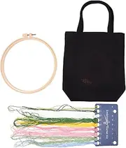 Tofficu Handmade Embroidery Canvas Tote Bag Women's Printing Shoulder Bag for Stylish Look