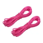 2 Pcs Flat Suede Leather Cord, 5.5 Yards 2.6mm Craft Braid String, Rose Red
