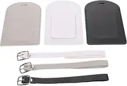 SAFIGLE Name Tag Luggage Labels Privacy Protection 3pcs Women's Classic Leather Suitcase Tag Carrying Strap