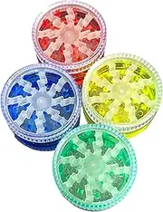 NCS35® 1x Grinder Assorted 4 Part Colourful Plastic Herb Grinders with Magnetic Lid 4-Part Shark Tooth Herbal Salt Spice and Pepper Grinder Portable & Perfect Use for Kitchen Indoor & Outdoor