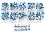 10Values 500 ohm to 1M ohm Carbon Film Horizontal Trimpot Pot Potentiometer Assortment Kit Variable Resistor with Plastic Box