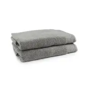 2pc Onkaparinga Avalon Premium Bath Sheets 90x167cm Cotton 550GSM Warm Silver