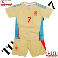 在飛比找蝦皮購物優惠-西班牙國家隊兒童足球球衣套裝全新全印森田兒童襯衫最新西班牙國