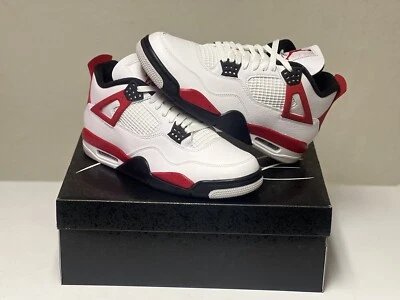 Air Jordan 4 Retro'Red Cement' (GS) White/Fire Red-Black 408452-161 Size 6.5Y