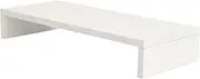 HOMSFOU 1Pc White Monitor Elevated Stand Modern Desktop Riser for Laptop Space Saving Storage for Office Workers Students