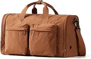 [Generic] Gym Bag Duffle Bag for Travel: Gym Bag for Women Men Gym Bag with Shoe Compartment - 3 in 1 Carry on Bag Travel Duffel Bags with Trolley Sleeve - Lightweight Travel Bag Sports Bag (Warm Brown)