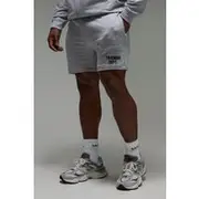 Mens Grey Marl Man Active Training Dept Regular Fit 5inch Shorts