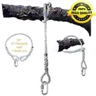 48" x 3/8" Tree Swing Hanging - Hammock SAFER Rope with 2 Spliced Eyes and Link