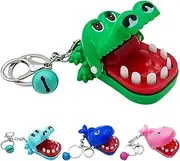 Crocodile-Dentist Game - 4 Pieces Crocodile Teeth Toys Keychains, Crocodile Toys Shark Biting Finger Game, Crocodile Mouth Funny Family Entertainment Interactive Toys for Kids and Adult, 1-4 Players