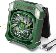 Battery Operated Solar Fan for Camping with Light