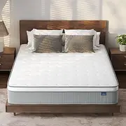 [Vesgantti] Twin Mattress, 10 Inch Innerspring Hybrid Mattress in a Box, Pressure Relief Pocket Spring Twin Size Mattress with Memory Foam & Breathable Knitted Fabric, Medium Firm, CertiPUR-US