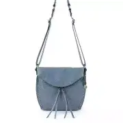 The Sak Silverlake Crossbody Leather Bag Women's Maritime Wave Embossed Snap