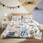 Sea Animals Duvet Cover Set Twin Size, Watercolour Clownfish Squid Bedding Set