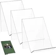 DIYEAH 3 Pcs Acrylic Display Stand for Books Brochures Pictures Clear Pamphlet Holder Sturdy Decorative Storage for Home Office Space Saving Design Easy to Clean