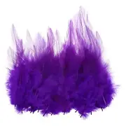 200 Pcs 3-5" Rooster Feathers Bulk Natural Feather for Crafts Purple