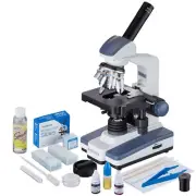 AmScope 40X-2500X LED Monocular Compound Microscope with Extensive Slide Prepara