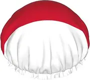 Flag Of Monaco Print Shower Cap For Women Men Reusable Lightweight Soft Bath Hair Cap With Elastic Band