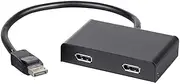 Monoprice 2-Port DisplayPort 1.2 to DisplayPort Multi-Stream Transport (MST) Hub, DP to DP, Ideal for Digital Signage, Large Video Displays in Schools