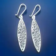 Erick's Sterling Silver Openwork Design Teardrop Earrings Taxco.925