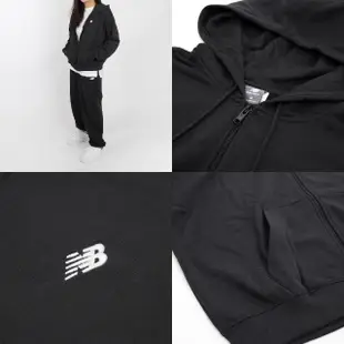 【NEW BALANCE】連帽外套 WJ FT Full Zip 女款 黑 白 寬鬆 抽繩 口袋 帽T 外套 NB 情侶款(WJ41501BK)