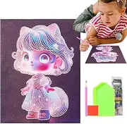 Princess Rhinestone Painting Kits | Rhinestone Art Craft Set | Gem Art Crafts, 3D Anime Girl Gem Art Kit, Art Project Kits, Gem Dots Paintings Kit