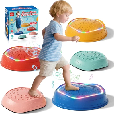 Lehoo Castle Stepping Stones for Kids, Light-Up Stepping Stones, Sensory Toys...