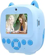 Instant Print Camera, 2.4 Inch 48MP 1080P HD Digital Video Cameras with Thermal Printing, Type C Charging, Built in 1300mAh Battery, for Kids and Family (Blue)