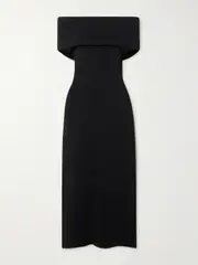 [TOTEME] TOTEME - Off-the-shoulder Jersey Midi Dress - Black - small small Black