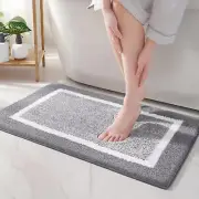 Color&Geometry Bath Mats for 2' x 1'4" (Rectangular), Light Grey White