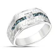 The Apex Men's Blue Diamond Ring