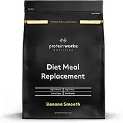 THE PROTEIN WORKS Diet Meal Replacement Shake | Nutrient Dense Complete Meal | Immunity Boosting Vitamins, Affortable | Healthy And Quick | Banana Smooth | 500 g