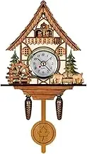 lihsong Cuckoo Clock Antique Wooden Cuckoo Birdhouse Wall Clock Home Decor Hanging Cuckoo Clock Auto Swing Pendulum Home Decor (CM005)