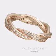 Authentic Pandora Silver PANDORA Rose Twist of Fate Ring Size 7.5 180892CZ-56