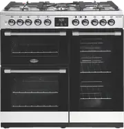 Belling 90cm Dual Fuel Upright Cooker Stainless Steel