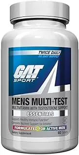 GAT Mens Multi + Test, Premium Multivitamin and Complete Testosterone Boosting Support with Tribulus Terristis, 60 Tablets/30 Servings