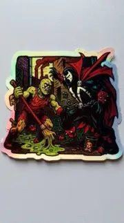 Toxic Avenger VS Spawn 3 Inch Waterproof Holographic Vinyl Sticker