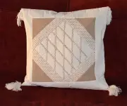 Cotton patchwork Hand Made Beige Pillow Cover/Cushion Cover from Craft Options!
