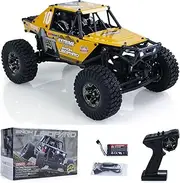 wheelfun 1/24 4x4 UdiRC UCX2405PRO RC Rock Crawler Model Brushless Motor ESC Radio Controlled Off-Road Vehicles RTR Car Battery(Yellow)