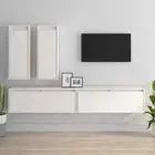 4pcs Wall Mount Entertainment Unit TV Stand Cabinet Console Storage Rack Shelf