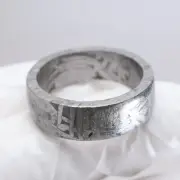 Muonionalusta meteorite carved ring, SIZE(US 12.5 ) meteorite ring, AB31